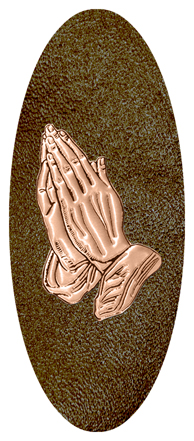 Bronze Praying Hands Shimmer Brown